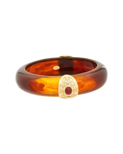 Kenneth Jay Lane Plated Bangle Bracelet In Brown