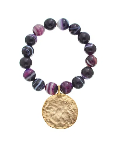 Kenneth Jay Lane Plated Beaded Bracelet In Multi