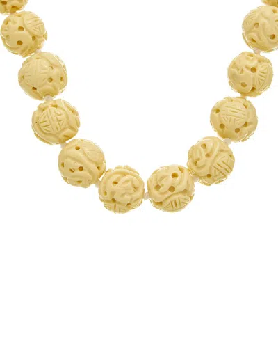 Kenneth Jay Lane Plated Beaded Necklace In Neutral