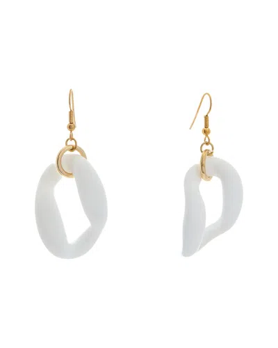 Kenneth Jay Lane Plated Dangle Earrings In White