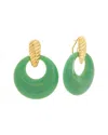 Kenneth Jay Lane Plated Door Knocker Earrings In Green