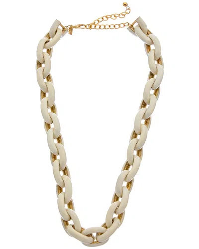 Kenneth Jay Lane Plated Enamel Link Necklace In Metallic