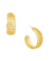 Kenneth Jay Lane Plated Hoop Earrings In Gold