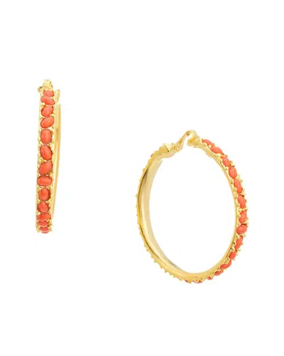 Kenneth Jay Lane Plated Hoop Earrings In Gold