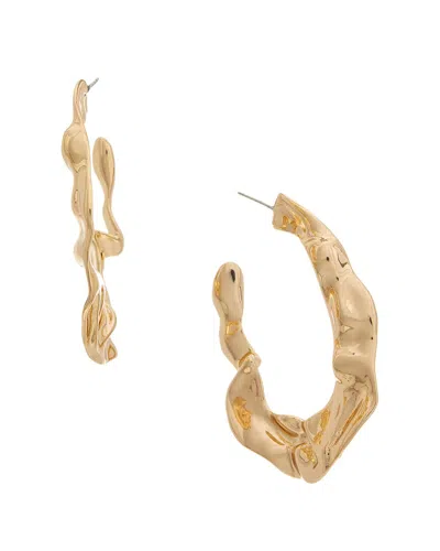 Kenneth Jay Lane Plated Hoop Earrings In Neutral