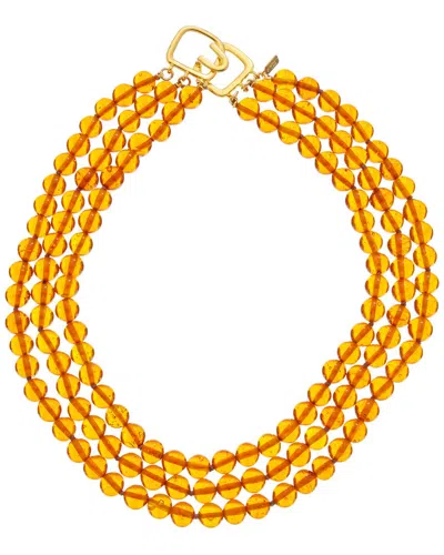 Kenneth Jay Lane Plated Multi Row Necklace In Yellow