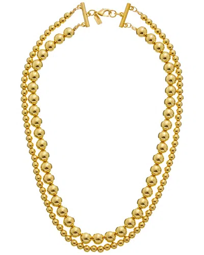 Kenneth Jay Lane Plated Multi Row Necklace In Metallic
