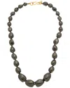 Kenneth Jay Lane Plated Pearl Strand Necklace In Black