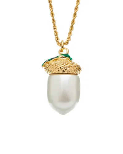 Kenneth Jay Lane Plated Pendant Necklace In White