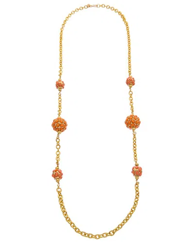 Kenneth Jay Lane Plated Station Necklace