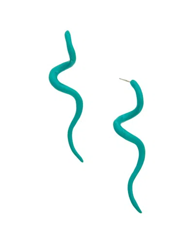 Kenneth Jay Lane Plated Swirl Earrings In Green