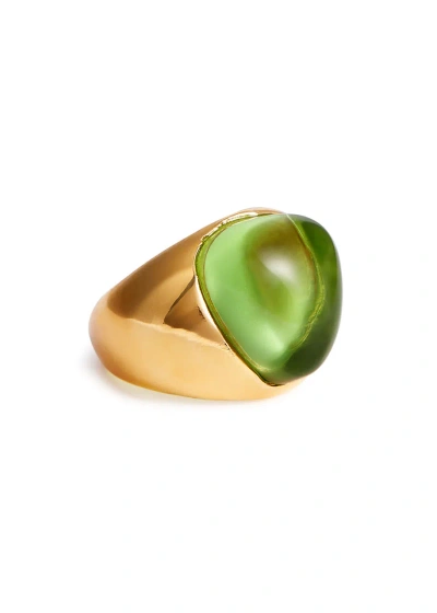 Kenneth Jay Lane Polished Crystal-embellished Ring In Green