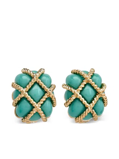Kenneth Jay Lane Quilted Gold-tone Clip Earrings