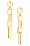 Kenneth Jay Lane Rectangle Link Drop Earrings In Gold
