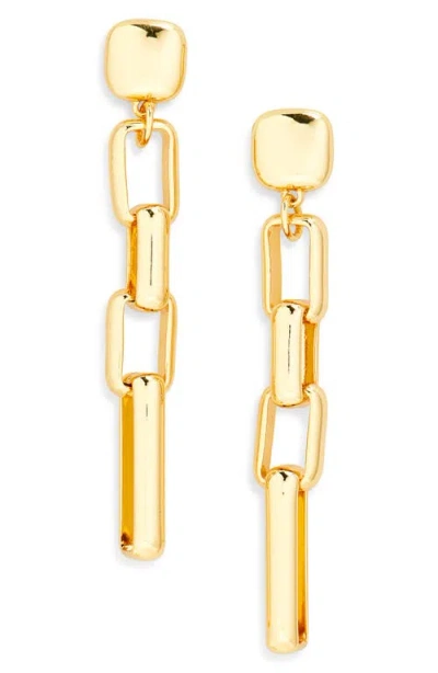 Kenneth Jay Lane Rectangle Link Drop Earrings In Gold