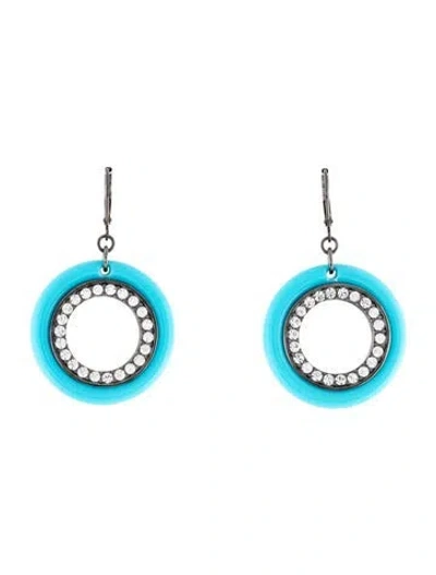Pre-owned Kenneth Jay Lane Resin & Crystal Chandelier Earrings In Multicolor