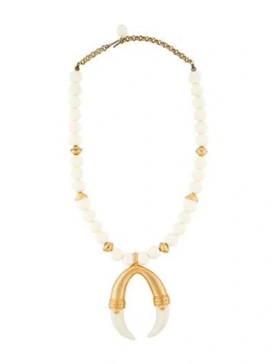 Pre-owned Kenneth Jay Lane Resin Beaded Pendant Necklace, 20.75" In Multi