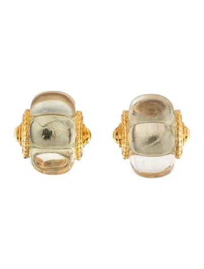 Pre-owned Kenneth Jay Lane Resin Clip-on Earrings In Multicolor