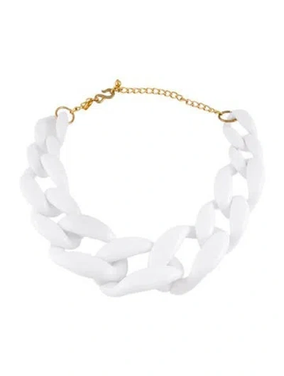 Pre-owned Kenneth Jay Lane Resin Link Collar Necklace, 20" In Multi