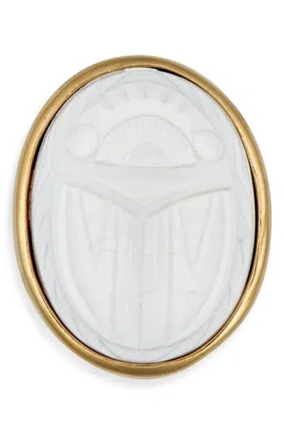 Kenneth Jay Lane Resin Oval Pin In Gold