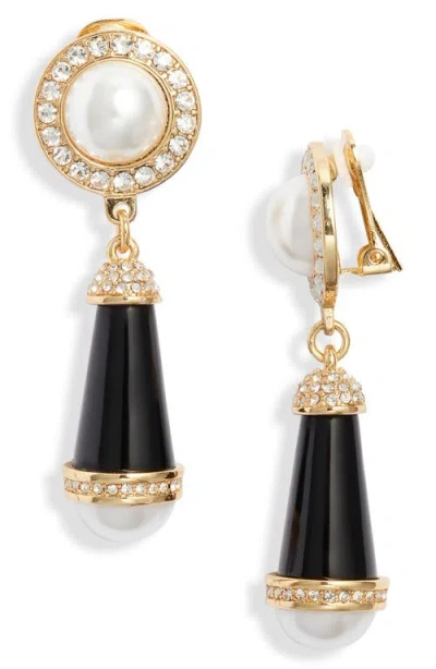 Kenneth Jay Lane Resin Pendant Drop Earrings In Gold