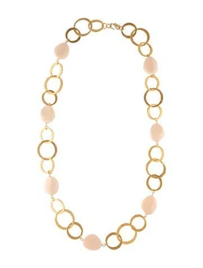 Pre-owned Kenneth Jay Lane Resin Station Necklace, 32.5" In Pink