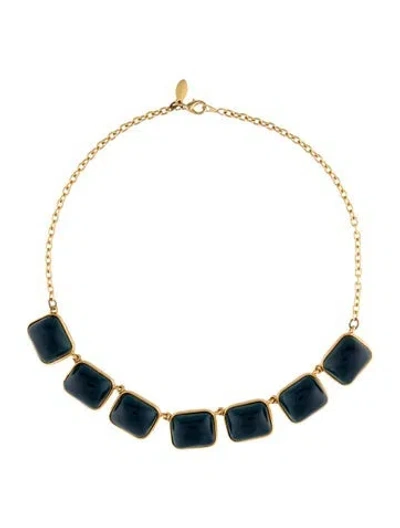 Pre-owned Kenneth Jay Lane Resin Stone Choker Necklace, 18" In Multi