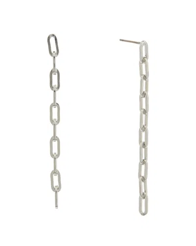Kenneth Jay Lane Rhodium Plated Dangle Earrings In Metallic