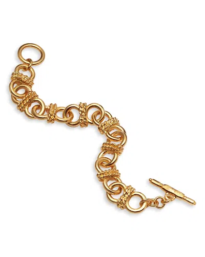 Kenneth Jay Lane Rope Accented Chain Link Toggle Bracelet In Gold
