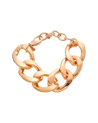 Kenneth Jay Lane Rose Gold Plated Link Bracelet In Red