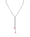 Kenneth Jay Lane Mixed Cut Cubic Zirconia Tennis Y-necklace In Metallic