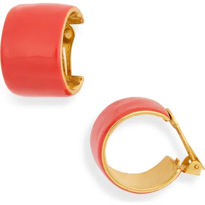 Kenneth Jay Lane Round Clip-on Earrings In Red