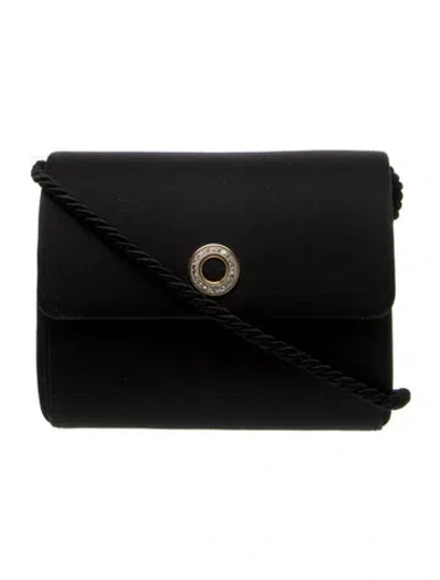 Pre-owned Kenneth Jay Lane Satin Clutch In Black