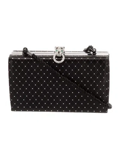 Pre-owned Kenneth Jay Lane Satin Evening Bag In Black