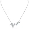 Kenneth Jay Lane Scatter Emerald Cubic Zirconia Necklace In Clear/silver