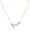 Kenneth Jay Lane Scattered Emerald Cut Cubic Zirconia Pendant Necklace