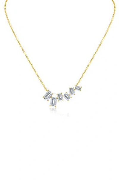 Kenneth Jay Lane Scattered Emerald Cut Cubic Zirconia Pendant Necklace