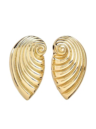 Kenneth Jay Lane Seashell Earrings In Gold