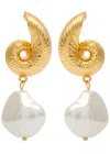 Kenneth Jay Lane Seashell Pearl-embellished Drop Earrings In Gold