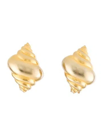 Pre-owned Kenneth Jay Lane Shell Clip-on Earrings In Multi