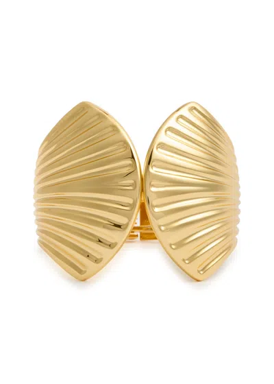 Kenneth Jay Lane Shell Cuff In Gold