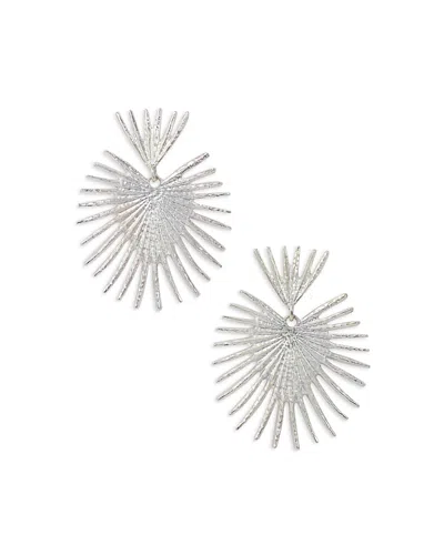 Kenneth Jay Lane Women's Rhodium-plated Fan Drop Earrings In Silver