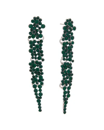 Kenneth Jay Lane Silver Plated Rhinestone Chandelier Earrings