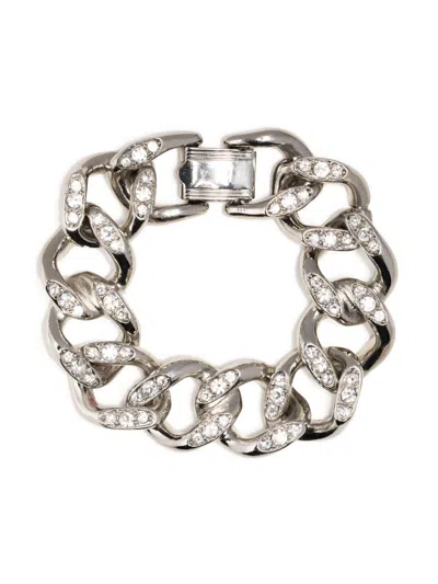 Kenneth Jay Lane Crystal-embellished Chain Bracelet In Silver