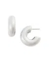 Kenneth Jay Lane Small C Hoop Earrings In Silver