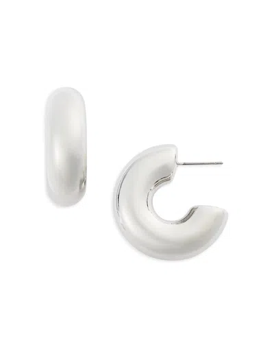Kenneth Jay Lane Small C Hoop Earrings In Silver