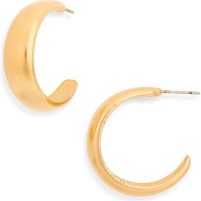 Kenneth Jay Lane Small Hoop Earrings In Satin Gold