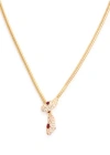 Kenneth Jay Lane Snake Crystal-embellished Necklace In Gold