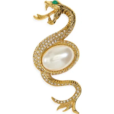 Kenneth Jay Lane Snake Pin In Gold
