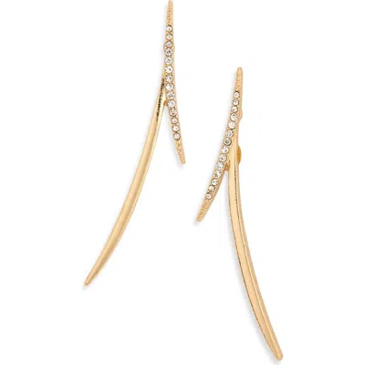Kenneth Jay Lane Spike Crystal Stone Drop Earrings In Gold